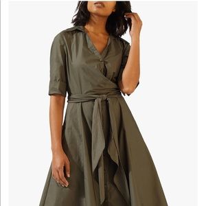 Hugo Boss flare khaki dress